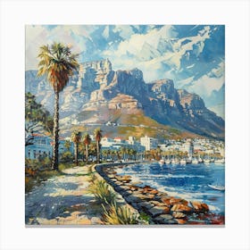 A Table Mountain In Cape Town Oil Painting Illus 1720033937 2 Canvas Print