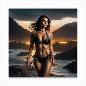 Beautiful Woman In Bikini ch Canvas Print