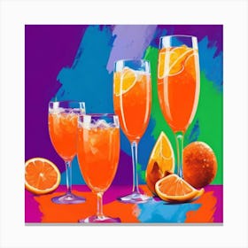 Aperol Spritz Fauvist Painting Art Print Orange Juice Canvas Print
