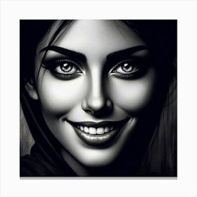 Black And White Portrait Of A Woman 35 Canvas Print