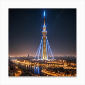 cairo Tower At Night Canvas Print