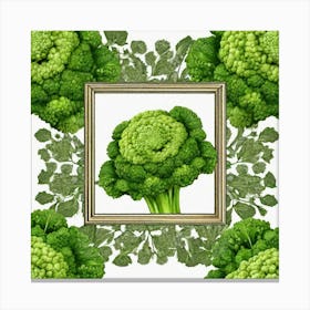 Green Broccoli In A Frame 5 Canvas Print