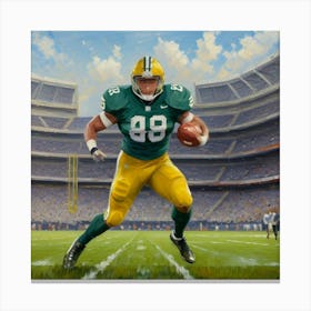 Athletic Momentum Football Hero in Full Gear Canvas Print