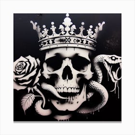 Skull And Roses 2 Canvas Print