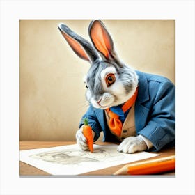 Rabbit Drawing 3 Canvas Print