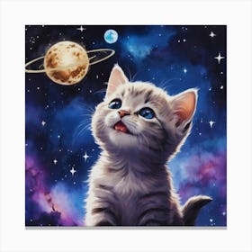 Kitten In Space 1 Canvas Print