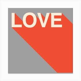 Retro Love (Grey/Orange) Canvas Print