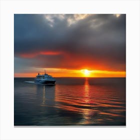 Sunset Cruise Ship 28 Canvas Print