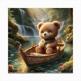 Teddy Bear In A Boat 2 Canvas Print