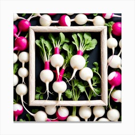 Radishes In A Frame 15 Canvas Print