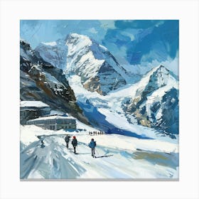 A Jungfraujoch In Switzerland Expressive Strokes Canvas Print