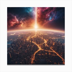 Space City Night View Canvas Print