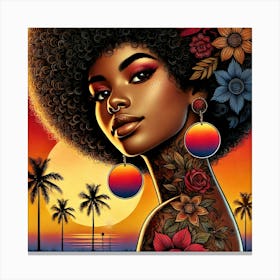 Afro Girl in The Sun Canvas Print