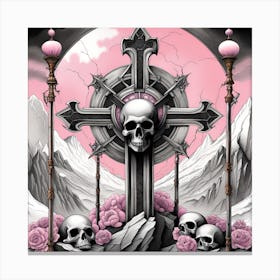 Cross Of Roses Canvas Print