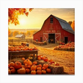 Autumn Farm Festival Capturing The Essence Of Rustic Charm Freshly Harvested Produce Spread Across (2) Canvas Print