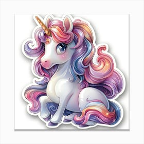 Unicorn Sticker 136 Canvas Print