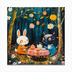 Tea Party In The Woods Canvas Print