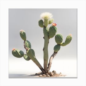 Dreamshaper V7 Cactus Tree Branch With White Background 0 Canvas Print