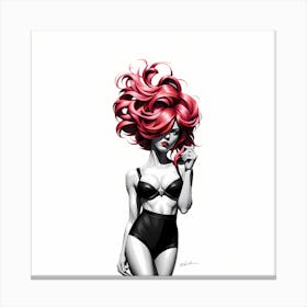 women with Sexy Redhead Canvas Print