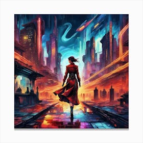 Futuristic Cityscape Canvas Print