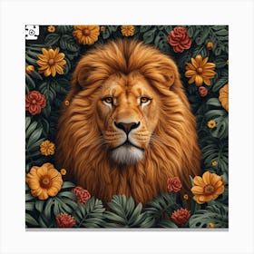 Lion In The Jungle 1 Canvas Print