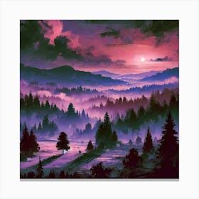 Purple Night Sky 4 Canvas Print