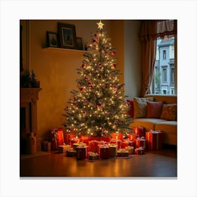 Asm Decorated Christmas Tree With Lots Of Presents 2c348a20 185f 4355 8cc6 57f42d1abe6d Canvas Print