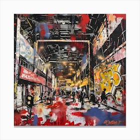 Street Scene, Graffiti, Street Art, Urban Hues Canvas Print