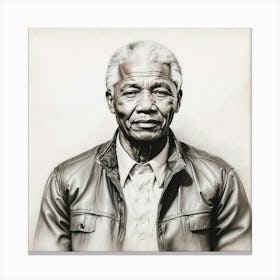 Chalk Painting Of Nelson Mandela Canvas Print
