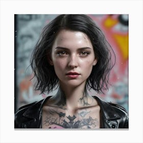 Girl With Tattoos Canvas Print