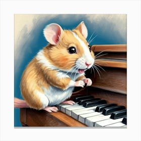 Hamster Playing Piano 7 Canvas Print