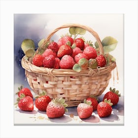 A basket of strawberries 1 Canvas Print