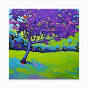 Tree Nature Forest Landscape Purple Blossom Bloom Flora Canvas Print