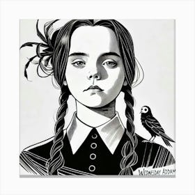 Wednesday Adams portrait 4 Canvas Print