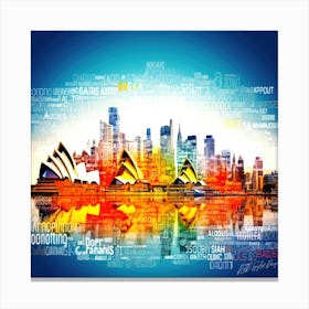 Ode To Australia - Sydney Skyline Canvas Print