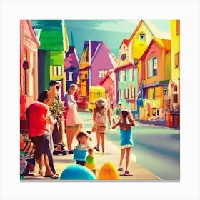Colorful Street Canvas Print