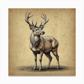 Deer Illustration Canvas Print