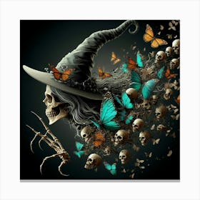 Witch Hat With Butterflies Canvas Print