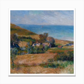 Claude Monet - Village By The Sea.Printed wall painting, high-level art. Canvas Print