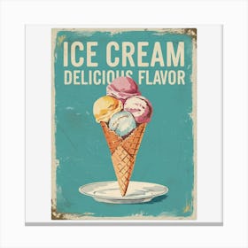 Ice Cream Delicious Flavor Canvas Print