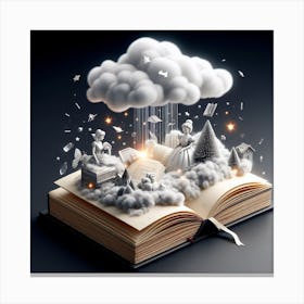 beautiful cloudy book art Canvas Print