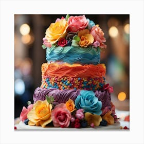 Colorful Wedding Cake Canvas Print