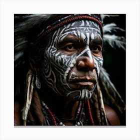 Whispers Of The Ancestors In This Hauntingly Beautiful Image An Indigenous Man Canvas Print