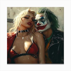 Harley Quinn And Joker Canvas Print