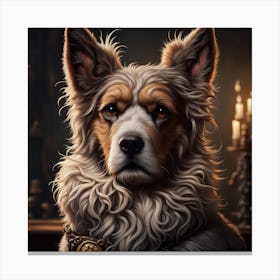 Detailed Studio Photograph of a Curly Haired Dog  Canvas Print