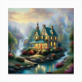 House By The Stream 6 Canvas Print