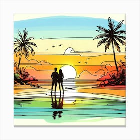 Creative Love And Relationship Illustration 43 Canvas Print