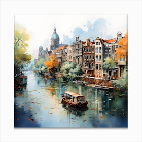 Whispers Of Sunshine A Serene Summer Day Along Amsterdam S Canals Canvas Print