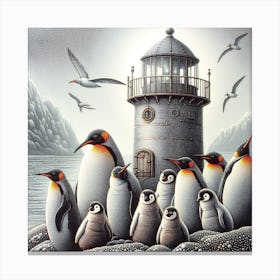 Colony of penguins 2 Canvas Print