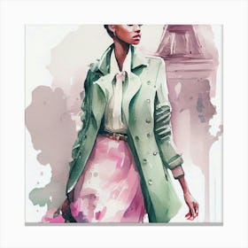 Paris Fashion Illustration 1 Canvas Print